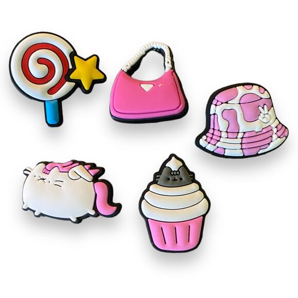 5 Shoe Clog Charms Decorations Cupcake Lollipop Purse - Picture 1 of 2